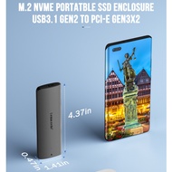 Lemorele M.2 SSD Enclosure M.2 NVMe Case USB 3.1 10Gbps PCIe M.2 SSD Case Enclosure External for External Hard Drive M/B M Key