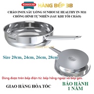 Sunhouse Healthy IN28M11 seamless stainless steel deep pan, size 20cm to 28cm, used on all types of 