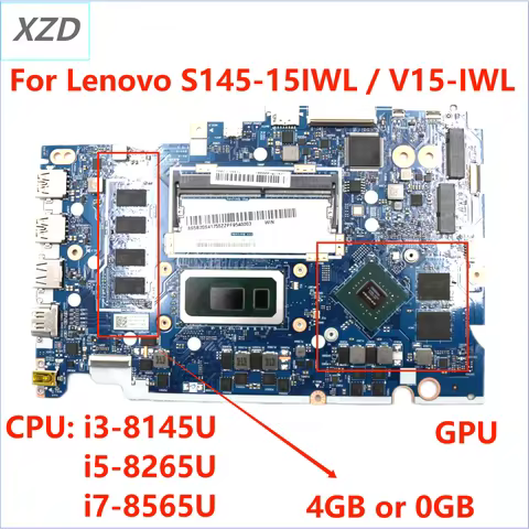 NM-C121 Mainboard For Lenovo IdeaPad S145-15IWL V15-IWL Laptop Motherboard WITH I3 I5 I7 CPU GPU 100