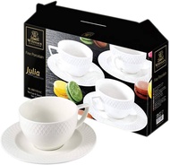 Bộ 6 tách 0.24L + dĩa lót Julia - Wilmax England