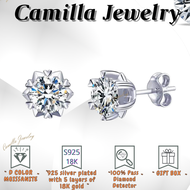 Camilla Jewelry Saudi Gold 18k Pawnable Legit/Moissanite Earrings With Gra Certificat/Stud Diamonds 