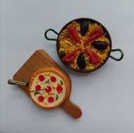 Miniature Food Fridge Magnets - Pizza & Paella
