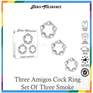 Zero Tolerance Three Amigos Cock Ring Set of Three Smoke