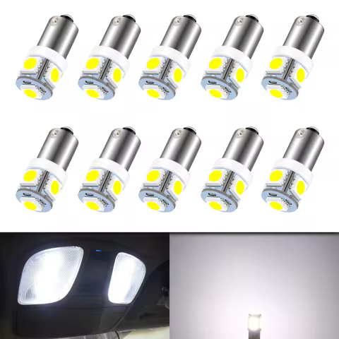 10Pcs BA9S T11 T4W Car LED Lights 5050 5SMD Auto Interior Lighting Dome Map Reading Light Side Wedge