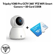 Tripsky V380 Pro CCTV 360 PTZ WiFi Smart Camera + SD Card 32GB Home Security Camera