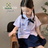 SUKAL ไทยอคาเดมีสูท สิ่งเล็กๆที่เรียกว่ารัก ชุด ชุดนักเรียนหญิงชุด เสื้อปัก + กระโปรงจีบ แฟชั่นเด็กหญิง เสื้อผ้าเด้กผญ3-10ปี