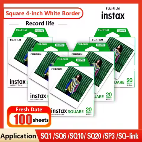 20-100 Sheets Fujifilm Instax Square Film White/Black Edge Photo Paper For Instax Camera SQ10 SQ6 SQ