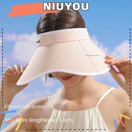 NIUYOU Empty Top Hat, UV-proof UV Wide Brim Sunshade Hat,  Strong Shading Women's Cap