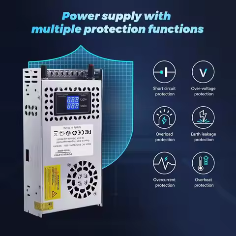 A008 60V Adjustable Dc Power Supply 600W, Switching Power Supply AC 110V/220V to DC 0-60V DC Convert