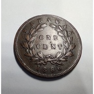 Sarawak Brooke Era – 1886 1 Cent Coin – Rajah Charles Brooke – Circulated Condition
