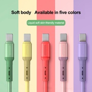 สายชาร์จเร็ว 5A ที่ชาร์จความเร็วสูงเคเบิลไมโคร USB ที่ชาร์จสำหรับ สาย iphone ชาร์จเร็ว สายชาร์จ oppo แท้ สายชาทเร็ว type c สายชาร์จข้อมูล Macaron Color Silicone 5A Fast Charge สำหรับ iPhone Samsung OPPO XIAOMI VIVO Huawei โทรศัพท์ Android