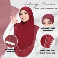 NEW ARRIVAL TUDUNG INSTANT BAWAL SULAM BIDANG 45 | BIDANG 50 | BIDANG 55 | BIDANG 60