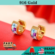 Subang Emas 916 gold earring Emas 916 anting 916 Earring 耳環 earrings for women barang kemas 916 earrings