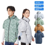 USB Fan cooling suit Short-sleeve shirt with space for two fans on the back, jacket compatible with 