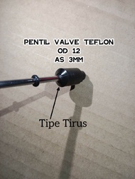 Pentil valve tabung angin teflon nylon od 12 as stenlis 3.2mm
