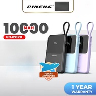 [NEW] Pineng PN-891PD 22.5W 10000mAh Slim Portable Powerbank with Fast Charge Built-in Cable PN891