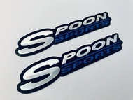 สติ๊กเกอร์ Spoon Sport Honda 2ชิ้น แต่งรถ ติดรถ รถยนต์ รถซิ่ง JDM สติกเกอร์ 3D ปั๊มนูน ติดกระจก ข้าง