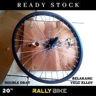 Velg sepeda ukuran 20" roda belakang alloy velk belakang sepedah