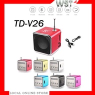 🎁 【Readystock】 + FREE Shipping 🎁 TD-V26 Mini Radio Digital Portable Wireless Bluetooth FM With USB Spearkers For PC Phone Support SD/TF Card