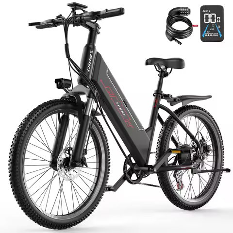 750W Adult Electric Bike, 48V10.4AH Electric Mountain Bike, 7-speed Variable Speed E Bike, 28MPH All