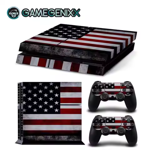 GAMEGENIXX PS4 Skin Sticker American Flag Vinyl Wrap Cover Full Set for PS4 Console and 2 Controller