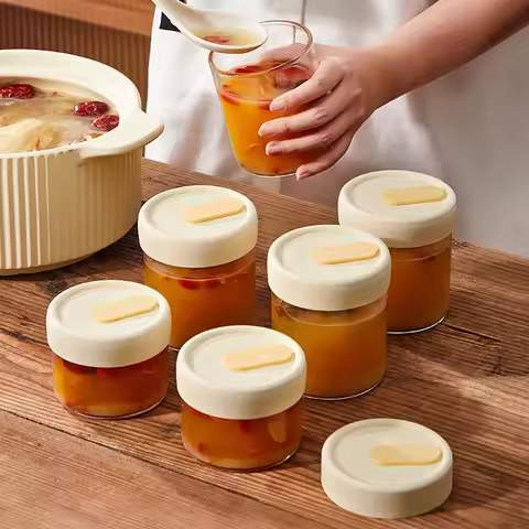 Glass Frozen Soup Packaging Box,Food Grade Chicken Soup Frozen Broth Storage Box,Airtight Glass Liqu