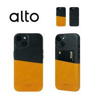 alto iPhone 14 Metro插卡皮革手機殼/ 棕+黑