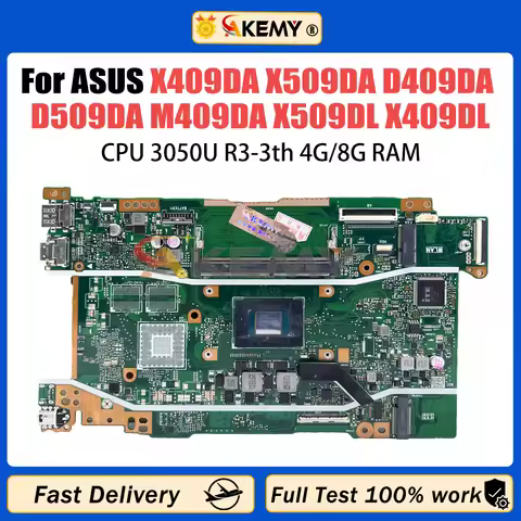 X409DA Laptop Motherboard For ASUS X509DA D409DA D509DA M409DA X509DL X409DL Mainboard with 3050U R3