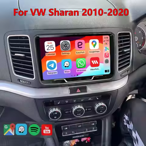Android 15 Car Radio Stereo For Volkswagen VW Sharan SEAT Alhambra 7N 2010-2022 Auto Multimedia Play
