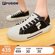 FILA FUSION斐乐WALLRIDE女鞋帆布鞋一脚蹬板鞋运动鞋 黑/奶白-BA 38