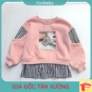 Fur-lined sweatshirts for girls 2-7 years old, thick baby sweatshirts