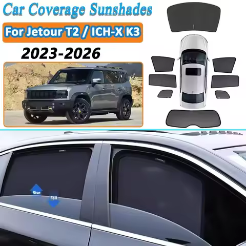 Car Mesh Sunshade For Jetour T2 ICH-X K3 2023-2026 Window Sunshine Plate Privacy Curtain Anti Glare 