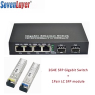 Fiber Optical Media Converter Gigabit Ethernet switch 10/100/1000M 4 RJ45 UTP and 2 SFP fiber Port