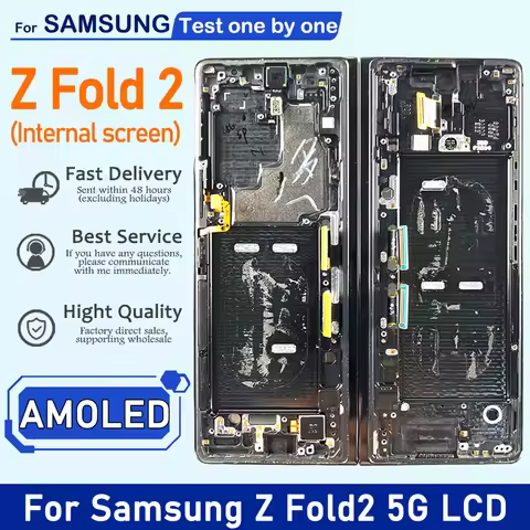 7.6" AMOLED LCD Inner Screen For Samsung Z Fold2 F916B lcd Display WithFrame Touch Screen Digitizer 
