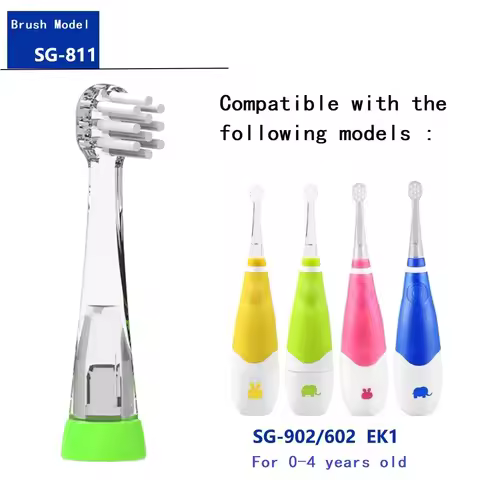 4 Pcs SG-811 Kids Replaceable Brush Heads For Seago SG902/SG602/EK1 Electric Toothbrush Head Ultral 