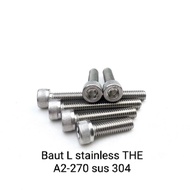 STAINLESS L-BOLT M8 THE A2-70 12-KEY L-BOLT 6