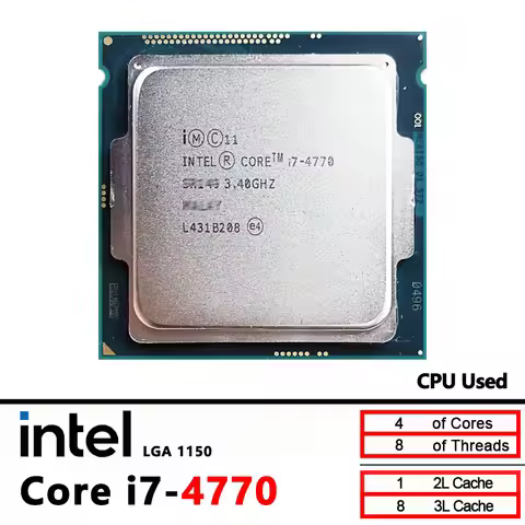 Intel Core i7-4770 i7 4770 3.4 GHz Used Quad-Core Eight-Thread CPU 8M 84W LGA 1150