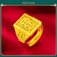 ASIX GOLD Ring for Men Fortune Lucky Big Ring Gold 916 Original Bangkok Gold