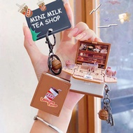BLISS Bag Funny Pendant, Handheld Milk Tea Shop Mini 3D Book Keychains, Fashion Ornaments Foldable N