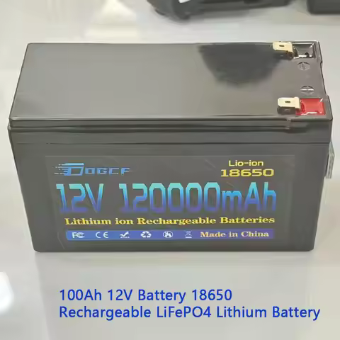 100Ah 12V 🔋Battery 18650 Rechargeable LiFePO4 Lithium Battery Built-in 5V 2.1A Usb Power Display Por