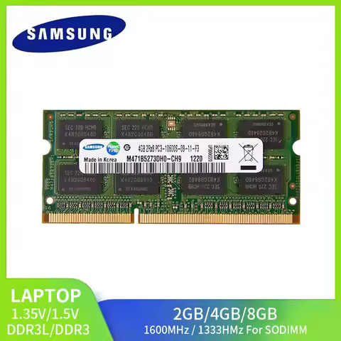 1/2PCS SAMSUNG Ram Laptop DDR3L DDR3 8GB 4GB 2GB 1333Mhz 1600Mhz SO-DIMM PC3-10600 12800 Notebook 1.
