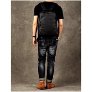Garut genuine leather men's backpack - black genuine leather backpack