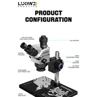 LUOWEI LW-TR03-B3TV Trinocular Microscope 7-68X Zoom For Mobile Phone PCB Repair 0.5X Adapter HD Opt