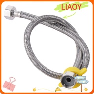 LIAOY 2 Pcs Faucet Supply Hoses, Silver 1/2"-14 NPSM Brass Nut to 1/2" Female Fitting Sink Hose, Braided 24 Inch 304 Stainless Steel Faucet Supply Line Kitchen Bathroom