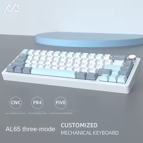HJS AL65 VS R65 Mechanical Keyboard Kit CNC Aluminum Customized Three Mode Wireless Bluetooth 2.4G R