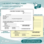 100 Sheet Car Rent Payment Acknowledgement Slip Pad – Receipt Form for Rental Businesses