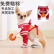 2026 New Style Halloween Pet Basketball Suit Red Holding Ball Dog Basketball Sportswear Tether Fun T
