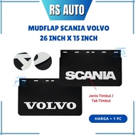 1pc Sekeping VOLVO SCANIA MUDFLAP 26" x 15" Getah (TIMBUL) MUDGUARD PVC LORRY TRAILER TRUCKS Lori Tr