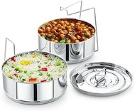 Stackable Stainless Steel Insert Pans - 6QT- Inserts for Instant Pot - Pan for Instapot - Accessories for Instant Pot- FITS 6 QT &amp; Above - Pressure Cooker Steamer Pan Accessories