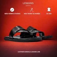 LS18.2 - LEMANS cowhide flip-flops, 2-layer fragrant rubber sole, genuine youthful 3-layer leather s